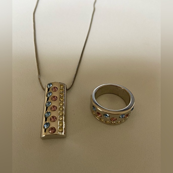 NICE 18KTCH Necklace and Ring Set - Picture 1 of 11